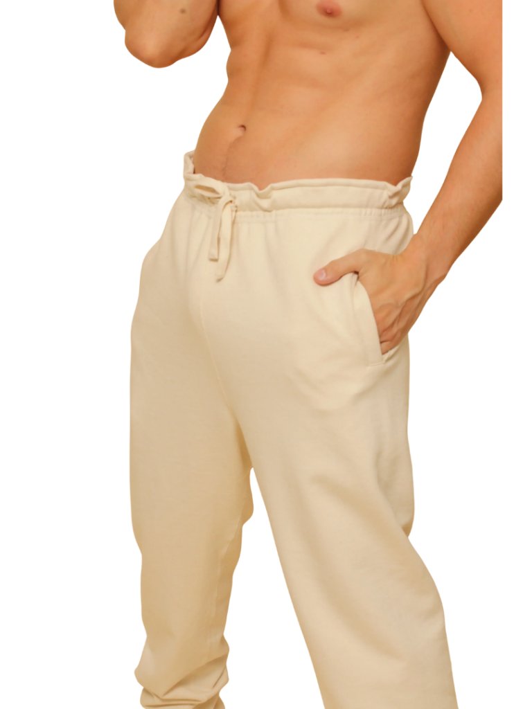 Cottonique Hypoallergenic French Terry Elasticized Jogger Sweatpants Mens Xl Tan — image 3 of 8